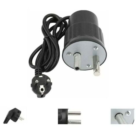 Moteur de barbecue électrique, kit de barbecue de camping en aluminium, charge nominale de 0 à 24 kg, accessoires pour barbecue d'extérieur (noir, prise UE (1/4)