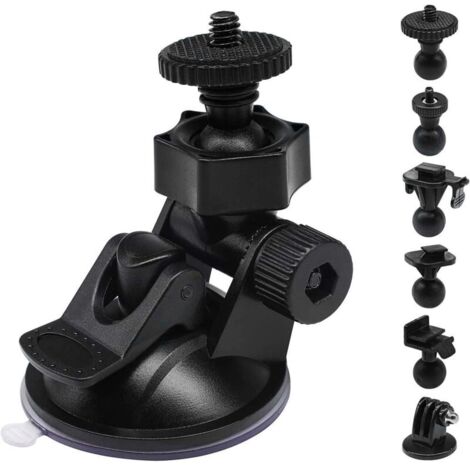Support de caméra à ventouse S30 avec 10 joints pour Rexing, Z-Edge, Old Shark, KDLINKS, Falcon Zero, Transcend, Vantrue, GoPro Hero et la plupart des caméras GPS DVR (1/4)