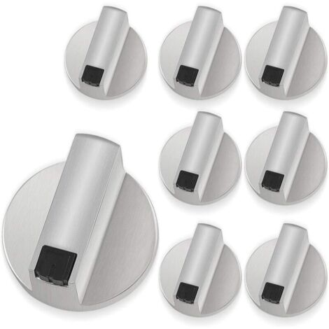 8PCS bouton de cuisinière en métal, bouton plaque de cuisson universel bouton de commande four Remplacement Accessoires pour Cuisinière Réchaud À Gaz Four (1/4)