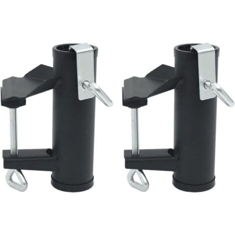Pinces à Parasol pour Balcon 2 pcs 25-38 mm Acier,Accessoires pour parasols & voiles d'ombrage,0.82KG-4003383 (1/4)