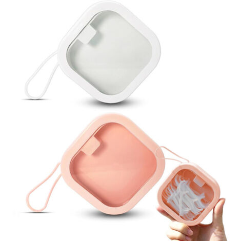 Lot de 2 petits organisateurs portables pour élastiques à cheveux, empilables, pouvant servir de boîtes de rangement pour cheveux ou de petits objets à poser sur un bureau. (1/4)