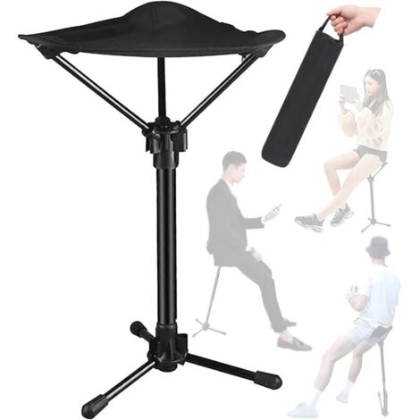 Tabouret Pliant Portable TéLescopique, Tabouret Pliable Réglable à Trois Vitesses,Tabouret Pliant Camping avec Sac de Transport, Adapté pour Métro Queuing La PêChe Le Camping Alpinisme