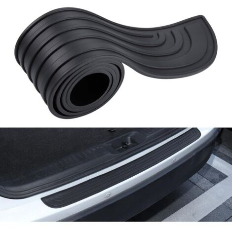 Protection Pare Choc Voiture,90cm x 7cm Protection de Seuil de Chargement en Caoutchouc, Protecteur Pare-Chocs Arrière Autocollante,Compatible avec la Plupart des Voitures