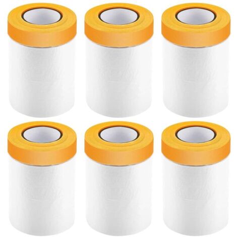 Bache de Protection Peinture, 6PCS Bache Peinture, Plastique Protection Peinture, Protection Sol Peinture, Film de Masquage avec Scotch Convient pour Meubles Anti Poussière Protection