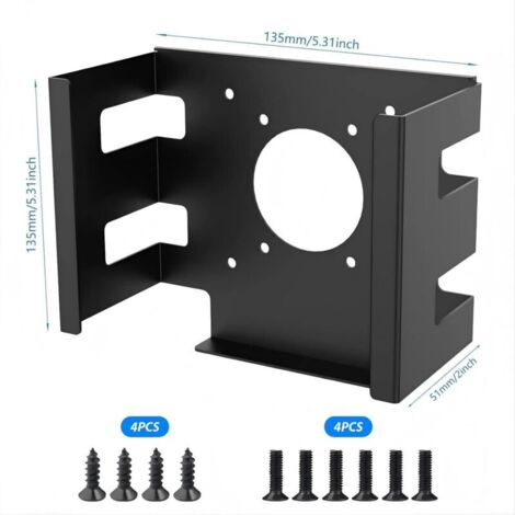 Support VESA en Acier au Carbone pour Mac-Mini M4 – Support Mural en Métal, Support de Montage VESA sous Bureau / Mural / Derrière Le Moniteur (Noir) (1/4)