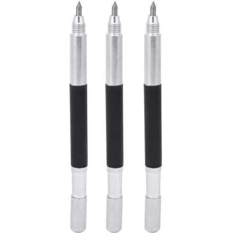 3 pcs Stylo , Double Pointe En Carbure Métal Marquage Stylo Graveur pour Verre Céramique Carreau Métal BoisPointes à tracer (1/4)