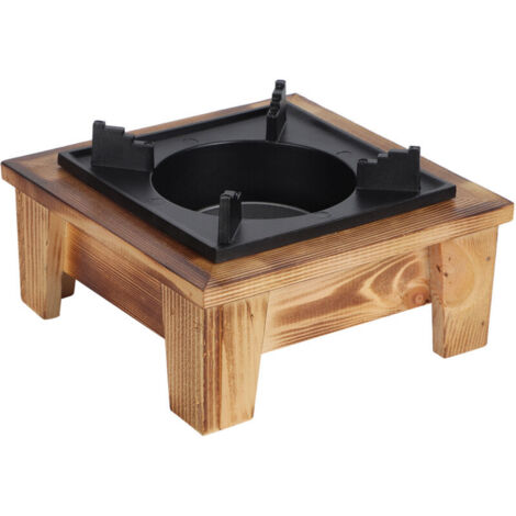 Barbecue de Style Japonais, Mini Barbecue Carré Portable, Cuisinière à Charbon de Bois avec Base en Bois, Cuisinière à Barbecue, Ustensiles de Cuisine, Cuisinière à Pique-Nique en Plein Air (1/5)