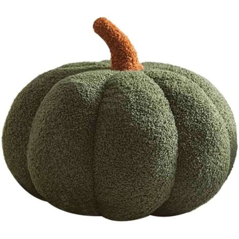Coussin décoratif citrouille d'Halloween en peluche, velours doux, 20 cm (vert) (1/4)