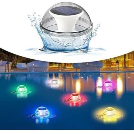1 pcs , Lumières de Piscine,Lumières Flottantes pour Piscine,IP65 Étanche Lumières Piscine Flottante,Solaire Énergie Lampe Étang avec Couleur Changement étanche Balle Lumière pour Piscine,Spa,Aquarium (1/4)