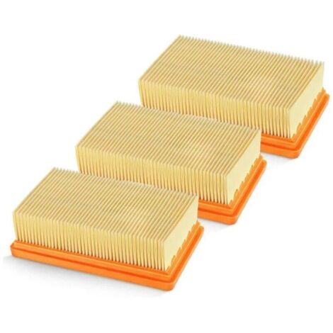Promotion Lot de 3 remplacement plat plissés Filtre Karcher MV4 MV5 MV6 WD4 WD5 WD6, WD4P WD5P WD6P Aspirateur Wet-Dry - remplace 2,863-005,0-- (1/4)