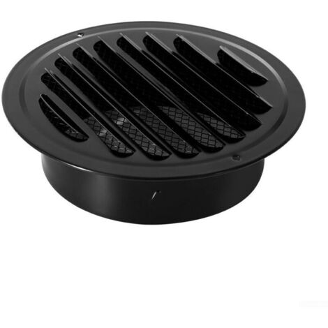 Grille d'aération ronde de 70 à 200 mm, en acier inoxydable, outil de ventilation pour canaux muraux extérieurs (100 mm) (1/4)