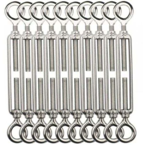 Tendeur de câble M5, Tendeur de câble en acier inoxydable 304 pour corde à linge, cintre, câble de corps -10 pcs. (1/4)