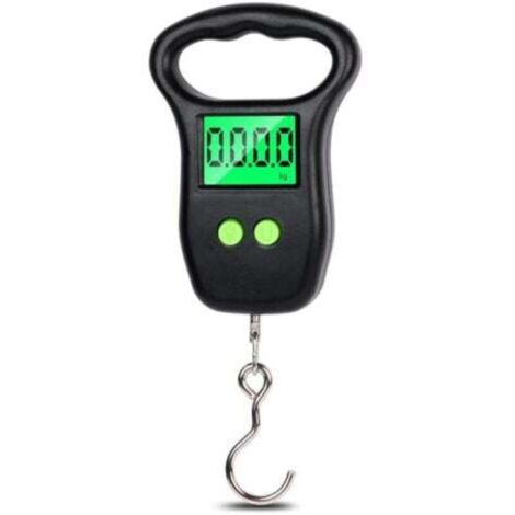 Balance numérique suspendue 50 kg, balance à bagages, analogique, avec crochet, balance de pêche de haute précision avec écran LCD et fonction tare à un bouton, balance à bagages, portable (1/4)