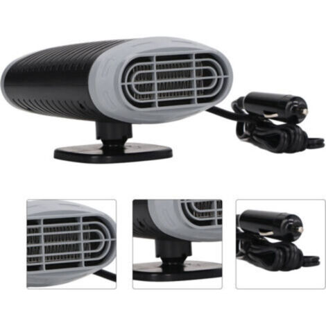 Ventilateur de chauffage de voiture 150W, réglable à 360 degrés, gris et noir, chauffage rapide, désembuage, dégivreur pour véhicule 12V