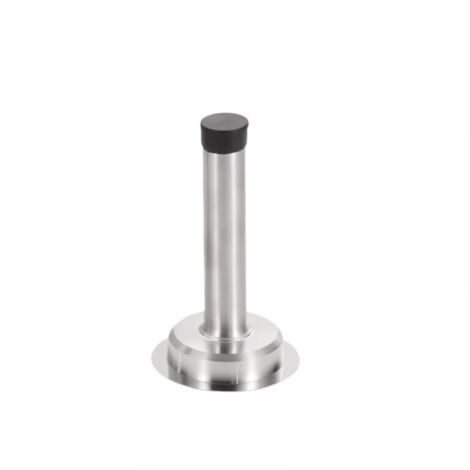 Lot de 2 butées de porte murales en acier inoxydable de 12 cm, fixation murale, avec pare-chocs en caoutchouc