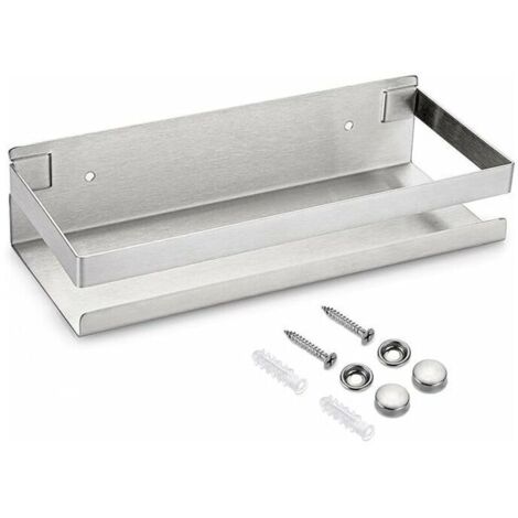 étagère de douche suspendre en acier inox panier de cuisine mural pour rangement (argent,23CM)-- (1/4)