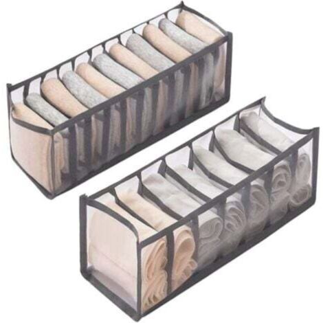 2 Pièces Organisateur de Tiroir Pliable, Rangement Sous Vetement, Rangement Tiroir Vetement Organisateur Vetement, pour Chaussettes, Sous-Vêtements, Vêtements de Bébé, Cravates