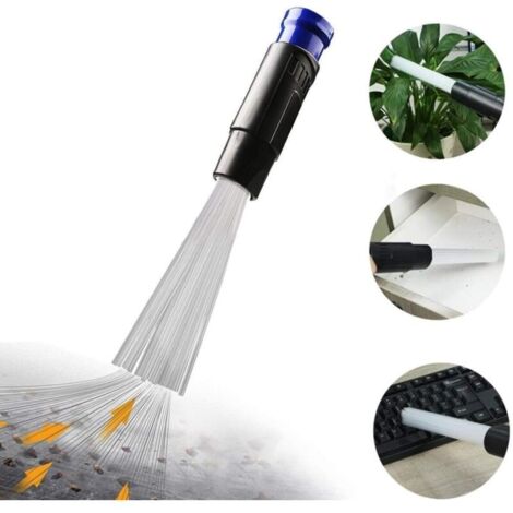 Embout aspirateur dus dusty brush clean brosse aspirateur Accessoires Flexible Tube Cleaning Toolavec 30 pailles flexibles for Car,Corners,Pet (Bleu) (1/4)