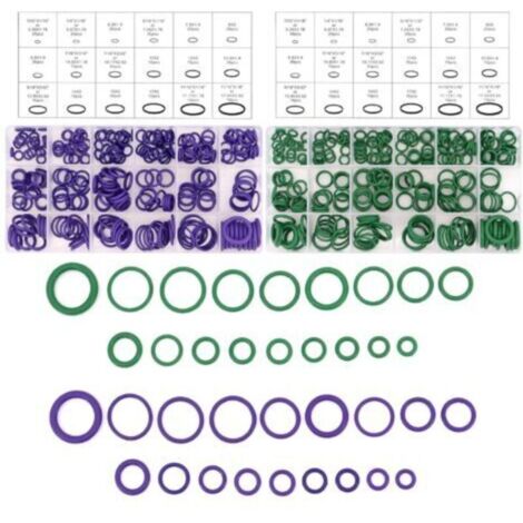 Coffret de Joints Toriques, 540 Pcs 18 Tailles Rondelles en Caoutchouc Joints Assortiment Kit Vertes Violet Joints de Rondelles Assortiment Set (1/4)