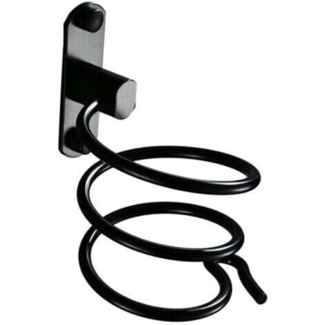 1PCS noir Support pour sèche-cheveux pour montage mural avec perçage - Pour hôtel, salle de bain, WC, barbier Aluminium, finition mate