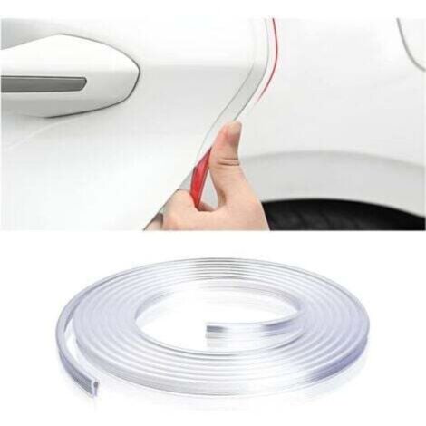 Bande décorative en caoutchouc anti-collision en forme de U, 5 mètres, pour protection anti-collision de portière de voiture, transparente (1/4)