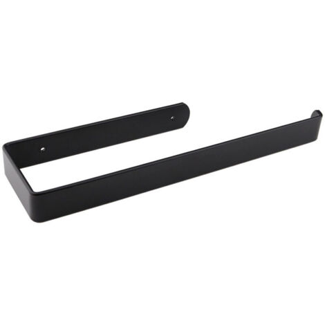 Porte Serviette Auto-Adhésif ou percé, Imperméable et antirouille pour Cuisine, en Aluminium, Convient aux Serviettes, Rouleaux, Papier Toilette(Noir (1/4)