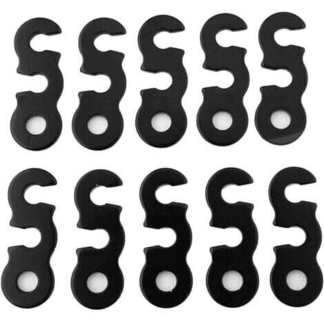 Tendeur de Corde Cam(Noir), Aluminium Tente Guyline Coureur Tendeur Tente Auvent Corde Accessoires Trois Yeux Boucle de Corde Ouverte (1/4)