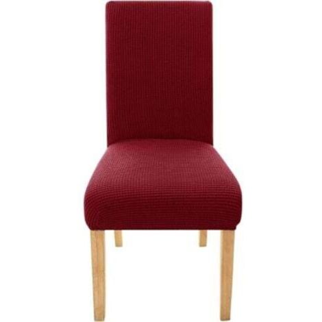 Housse de chaise de mariage en jacquard extensible, lavable, bon marché, pour salle à manger, intérieur, rouge (1/3)