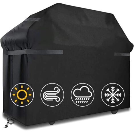 Housses de barbecue Housse de barbecue étanche Coupe-vent, indéchirable Housse de barbecue avec sangles et sac de rangement (145 x 61 x 117 cm) (1/4)
