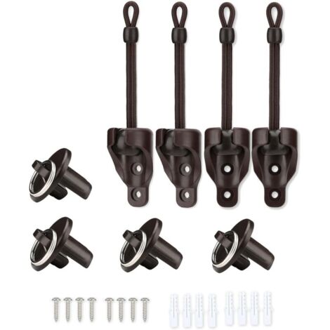 Pièces de rechange pour pare-soleil : attache, kit de boucle d'extrémité, résistant aux intempéries, compatible avec les stores enrouleurs extérieurs Coolaroo (marron, lot de 2)