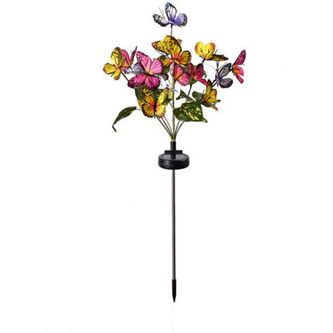 Lampe solaire LED pour pelouse, jardin, cour, simulation de papillon, lumière colorée (1/4)