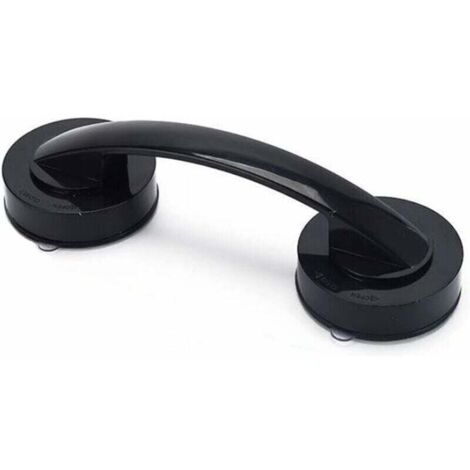 BCC Poignée Avec Ventouse, Noir Rampe de Salle de Bain, Antidérapant Sécurité Etanche et Amovible avec Ventouse Poignée Pour Fenêtre, Porte, Salle de Bain (19.4 x 6.5 x 5 cm) (1/4)