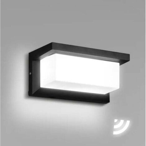 Applique Murale intérieur/Extérieur avec Détecteur de Mouvement Moderne Luminaire Murale, Éclairage Mural Étanche IP65 LED 18W blanc froid-1pcs (1/4)