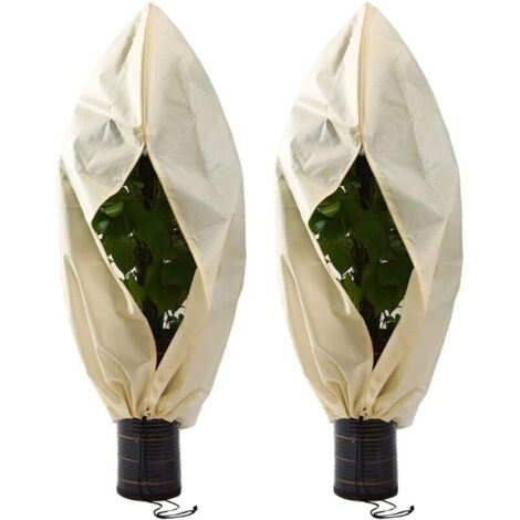 2 Pièces Housse Hivernage pour Plantes, Couverture d'hiver Végétale Non Tissée, Housse Hivernage Plante, Housse D'Hivernage, pour Tomates, Figuiers, Agrumes, Petits Arbustes60×80cm-- (1/4)