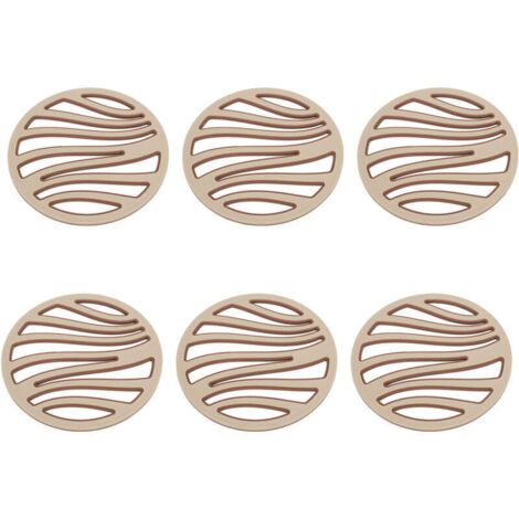 Lot de 6 dessous de plat élégants, isolés, résistants à la chaleur, en silicone PP, antidérapants, anti-brûlures, pour la maison, le café, le restaurant, (1/4)