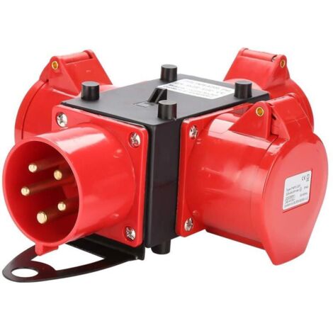 Coffret de distribution électrique pour chantier - AJ-1605D-2 32A - avec capot de protection, adapté aux chantiers