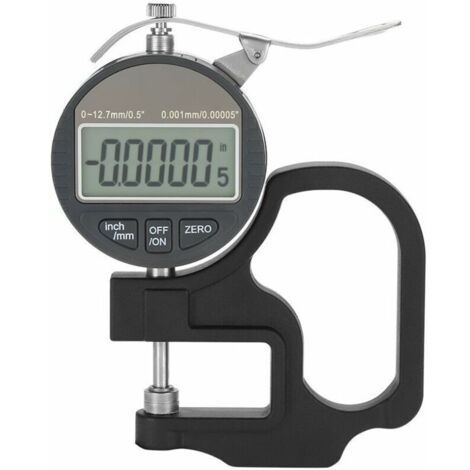 Jauge d'épaisseur numérique, Mesureur d'épaisseur électronique avec grand écran LCD, Outil de mesure d'épaisseur pour ruban de tissu en papier, avec plage de mesure 0-12,7 mm,de