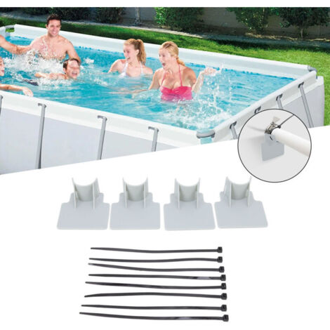 Supports de tuyau de piscine réglables, robustes, en ABS, faciles à installer, gris,de (1/4)