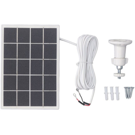 Panneau solaire 3 W 5 V Chargeur de panneau solaire en silicium monocristallin efficace professionnel pour caméra de sécurité extérieure Blanc, (1/4)