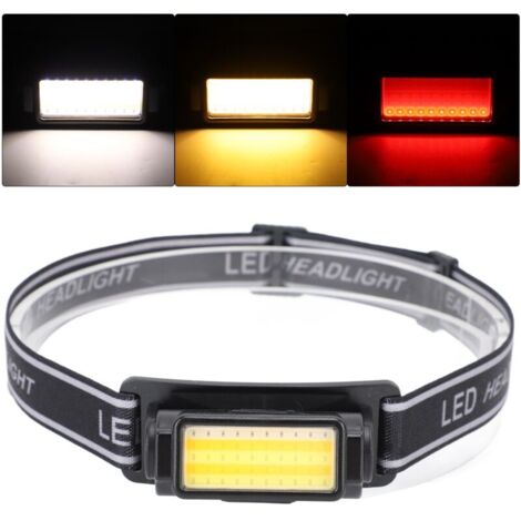 Lampe Frontale Lampe Frontale Étanche Multifonctionnelle USB Rechargeable avec Bandeau Réglable pour Pêche de Nuit Cyclisme, (1/4)