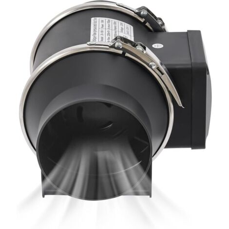 Ventilateur de conduit en ligne 35 W 220 V pour salles de bains, sous-sols et garages, ventilateur d'extraction 2600 tr/min, noir (1/4)