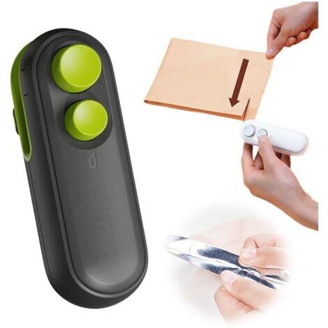 Mini Scelleur Sac Plastique,Portable Scelleuse pour Sacs Scelleur Thermique 2 en 1 avec Cutter Coupe Et Scelle Les Sacs Plastiques,Convient Aux Aliments de Cuisine pour Sac à Frites (noir) (1/4)
