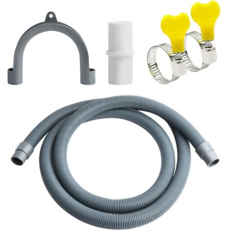 Tuyau de vidange de machine à laver de 3 m, rallonge de tuyau de vidange universelle, tuyau de vidange, tuyau de vidange des eaux usées avec connecteur de tuyau de vidange et 2 colliers de serrage (1/4)