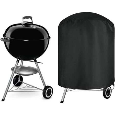 Housse de barbecue ronde et étanche, idéale pour barbecue Weber Char-Grill, Akorn, Kamado, etc. (Noir) (1/3)