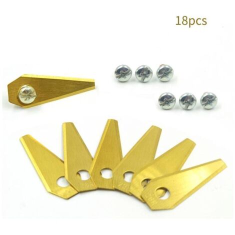 18lames de rechange + 18 vis - Lames de rechange pour robot tondeuse Bosch Indego - Épaisseur de lame 1 mm, adaptées aux robots tondeuses (1/4)