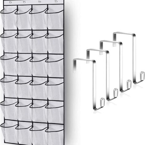 Poche de Rangement Suspendue, 24 Poches Porte Chaussures Suspendu, Range Chaussures à Suspendre sur la Porte Organiseur de Suspension Multifonction pour Chambre à Coucher Salle de Bain (1/4)