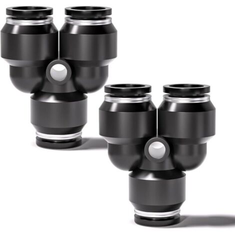 20 pièces 8mm noir Splitter Push joint pneumatique connecteur pneumatique à dégagement rapide