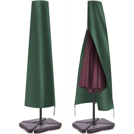 Housse de protection pour parasol jusqu'à 3 m de large housse de parasol housse de protection imperméable pour parasol, résistant aux intempéries, anti-UV, coupe-vent et anti-neige ve (1/4)