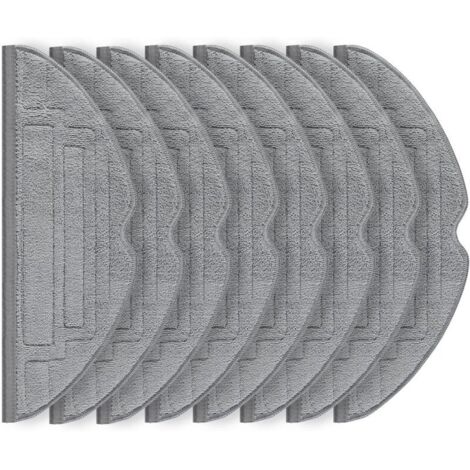 Lot de 8 chiffons d'essuyage pour aspirateur robot Roborock S8 Pro Ultra, accessoires de chiffon d'essuyage VibraRise 2.0 en microfibre aux ions argentés (bleu gris) (1/4)