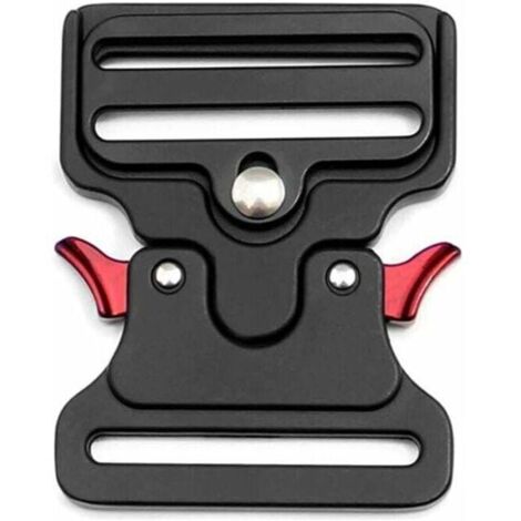 Metal Boucle tactique en forme pour collier de chien, sacs, bagages, ceinture, vêtements (Noir, 50 mm de largeur) (1/4)